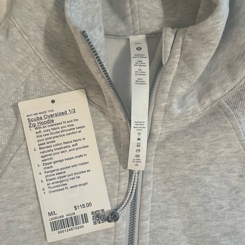 Brand new Lululemon half scuba hoodie